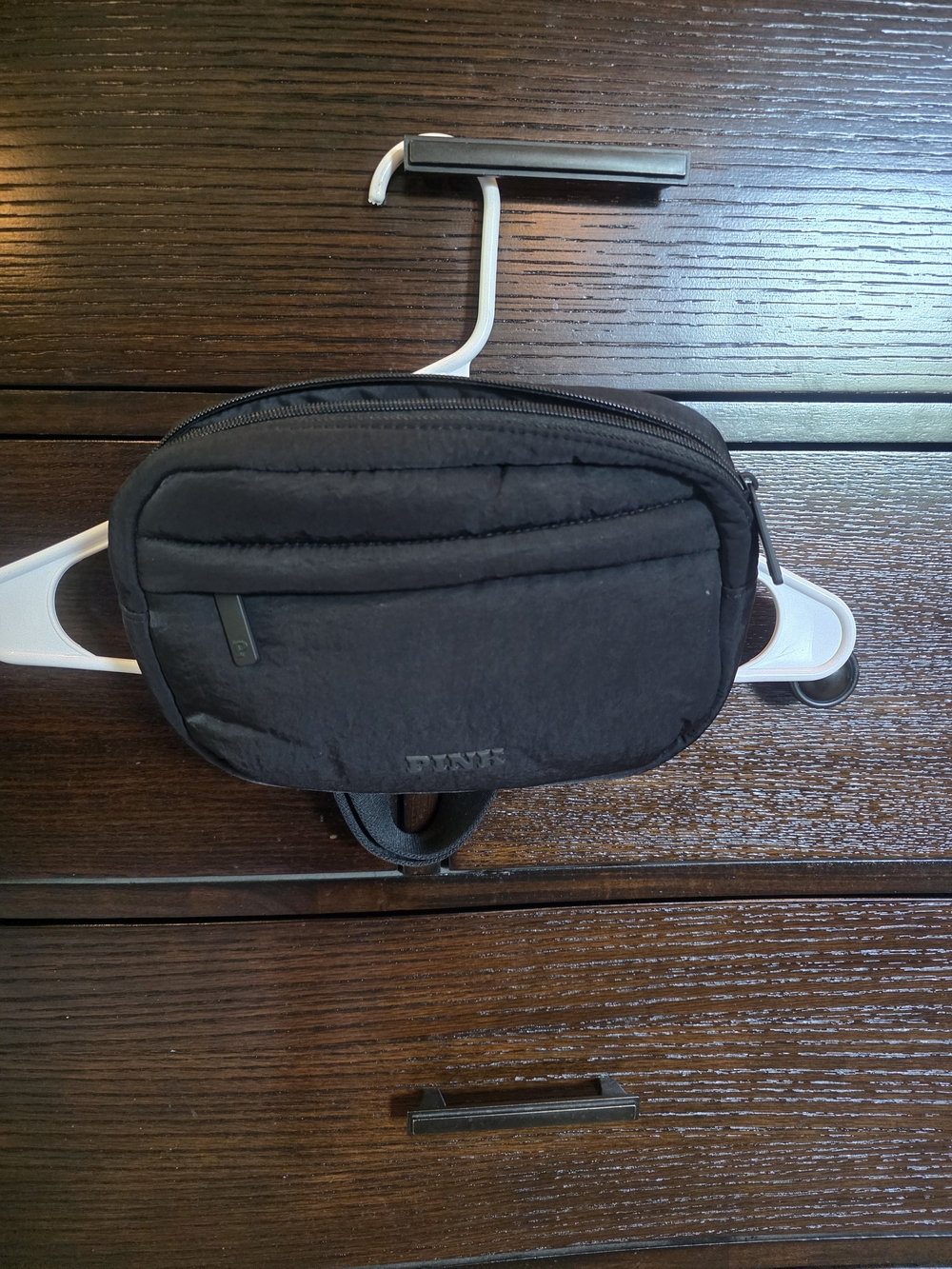 PINK Victoria's Secret Black Puffed Belt Bag